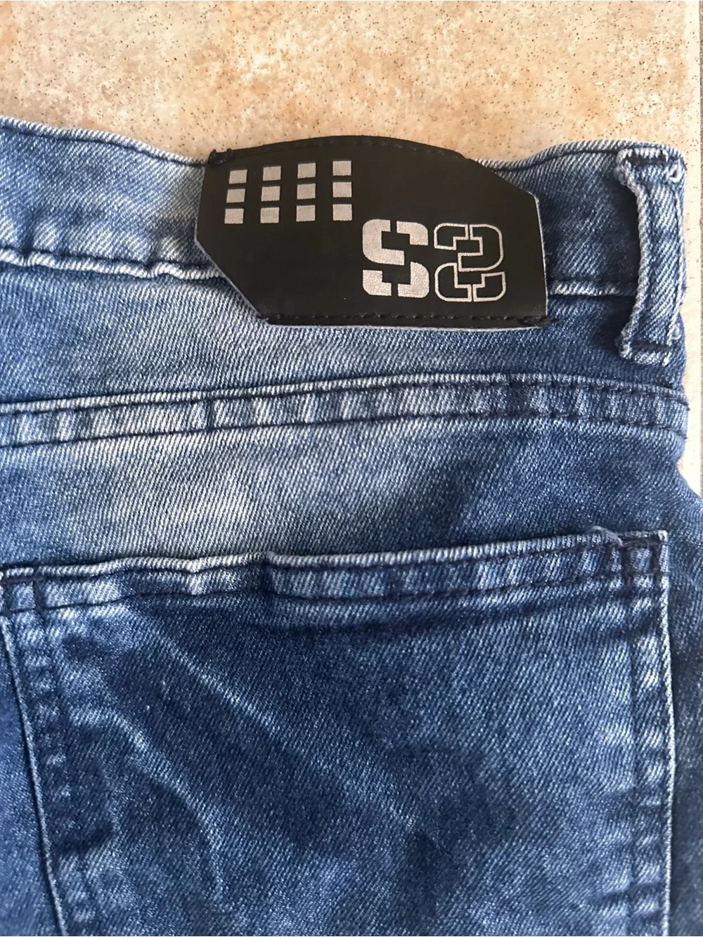 Sacred Crown Black Premium Distressed Denim Moto Shorts Boys Size 14 Biker Jorts